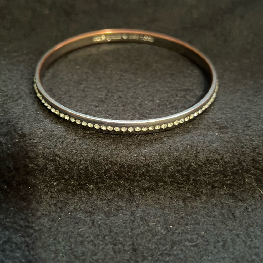 Kate Spade silver bangle with crystals